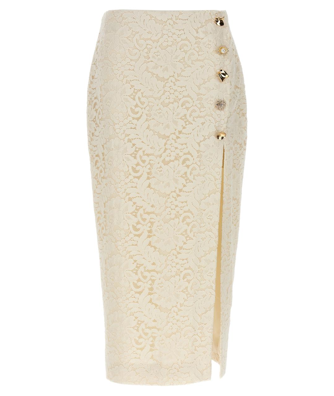SELF-PORTRAIT Белая полиамидовая юбка миди, фото 1