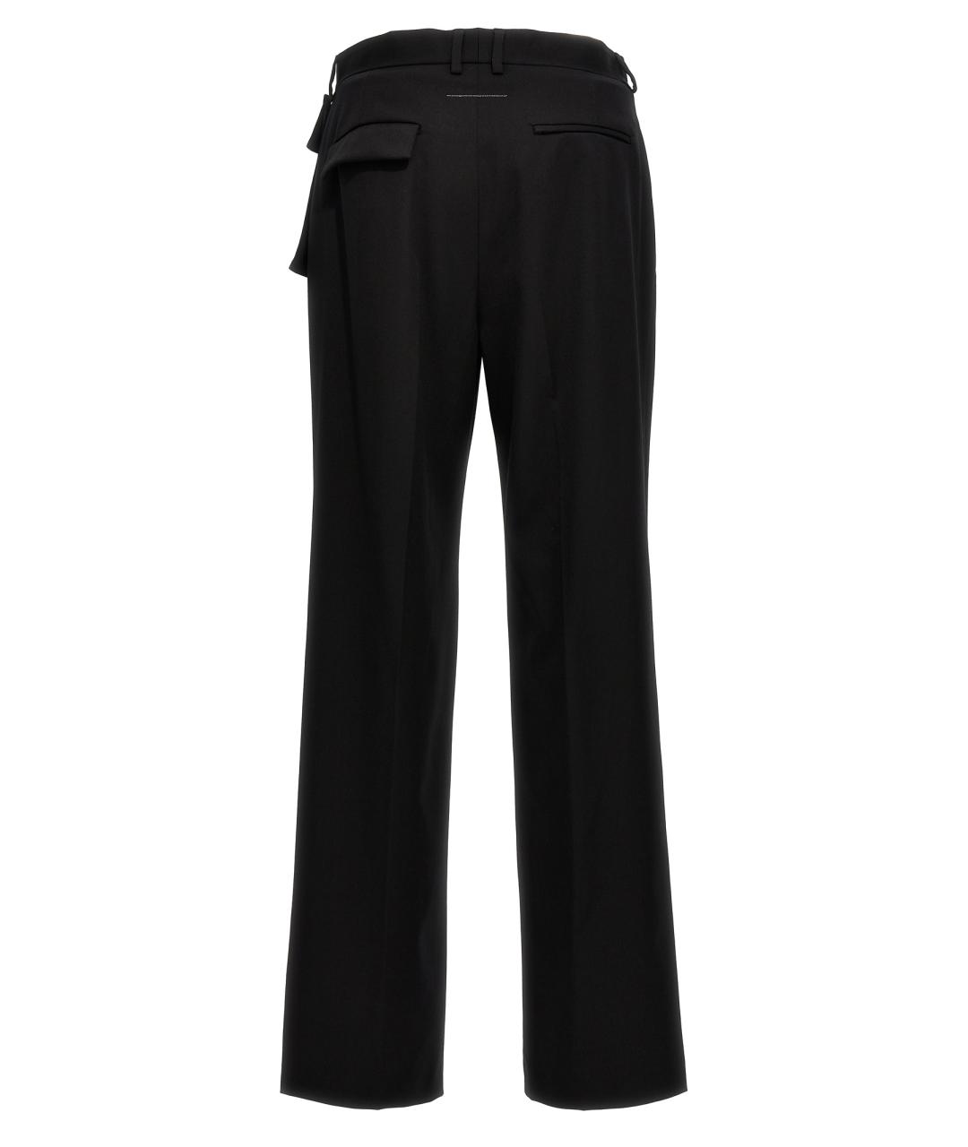 MAISON MARGIELA Черные полиэстеровые повседневные брюки, фото 2