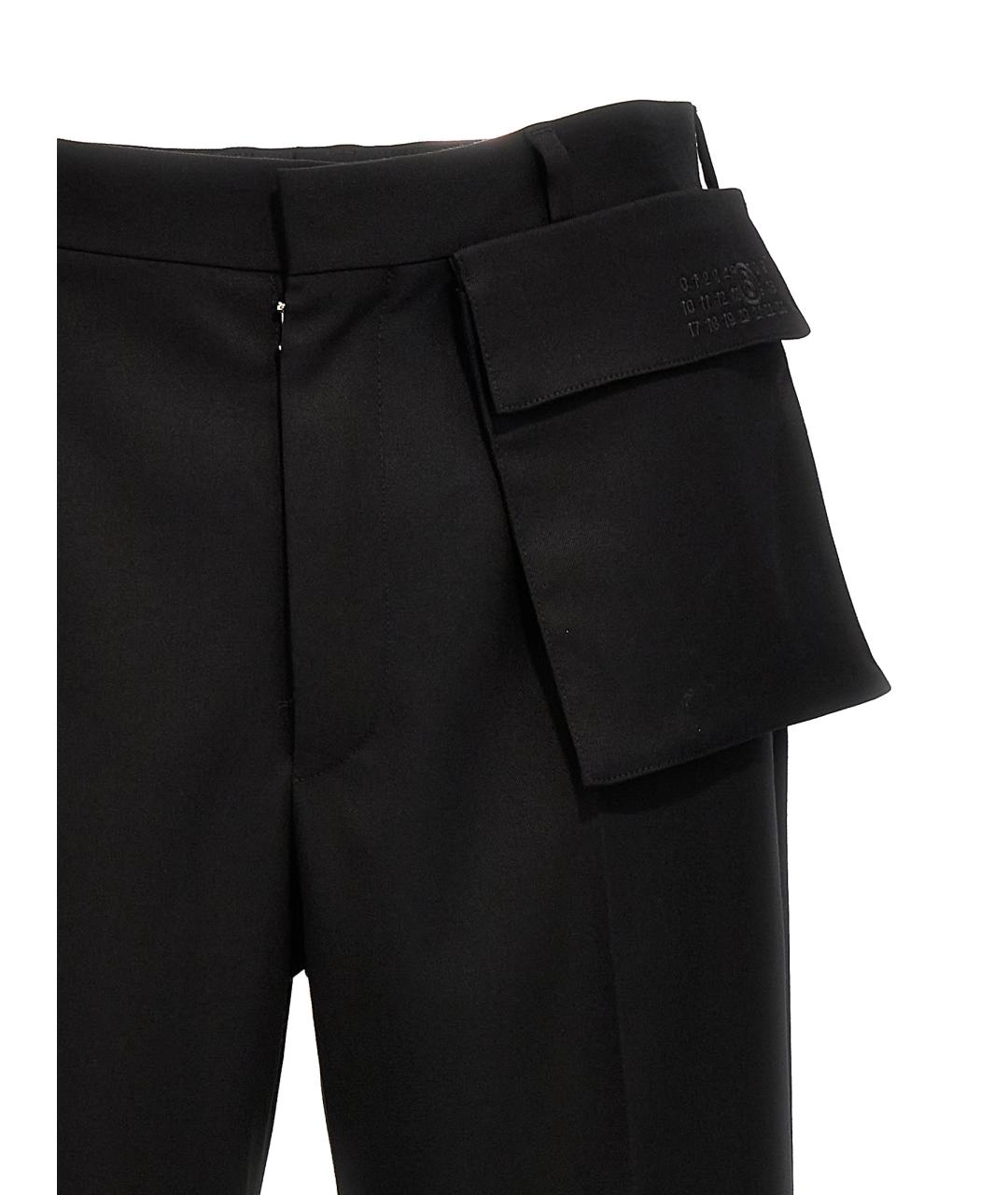 MAISON MARGIELA Черные полиэстеровые повседневные брюки, фото 3