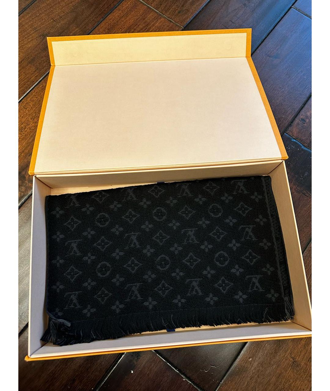 LOUIS VUITTON PRE-OWNED Черный шерстяной шарф, фото 5