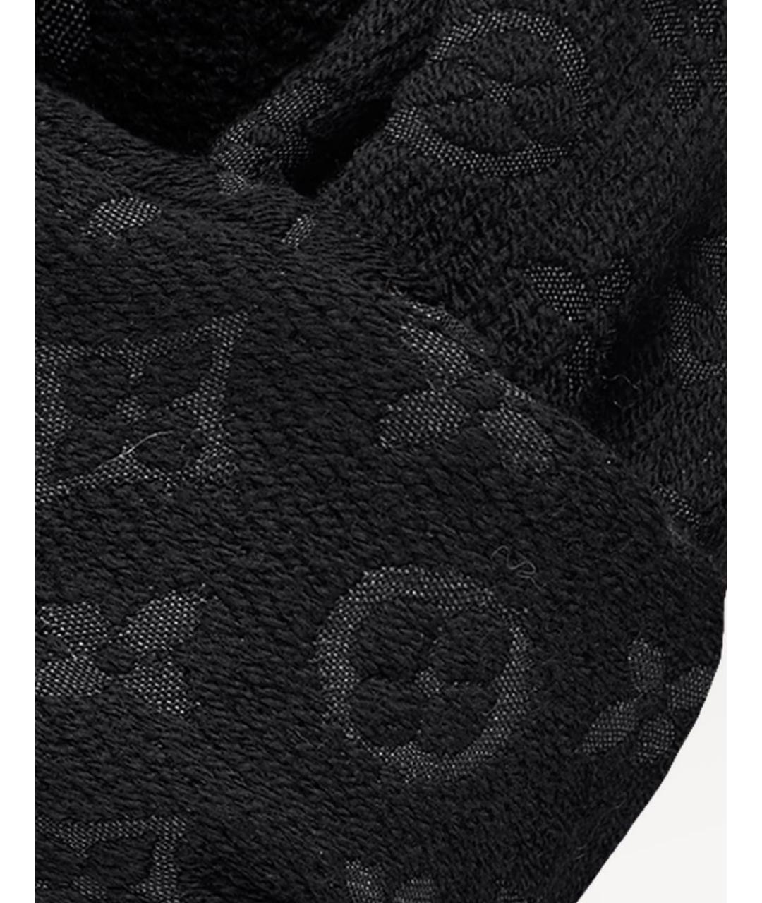 LOUIS VUITTON PRE-OWNED Черный шерстяной шарф, фото 3