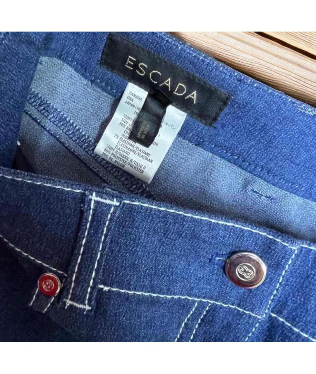 ESCADA Синие хлопко-эластановые джинсы клеш, фото 7