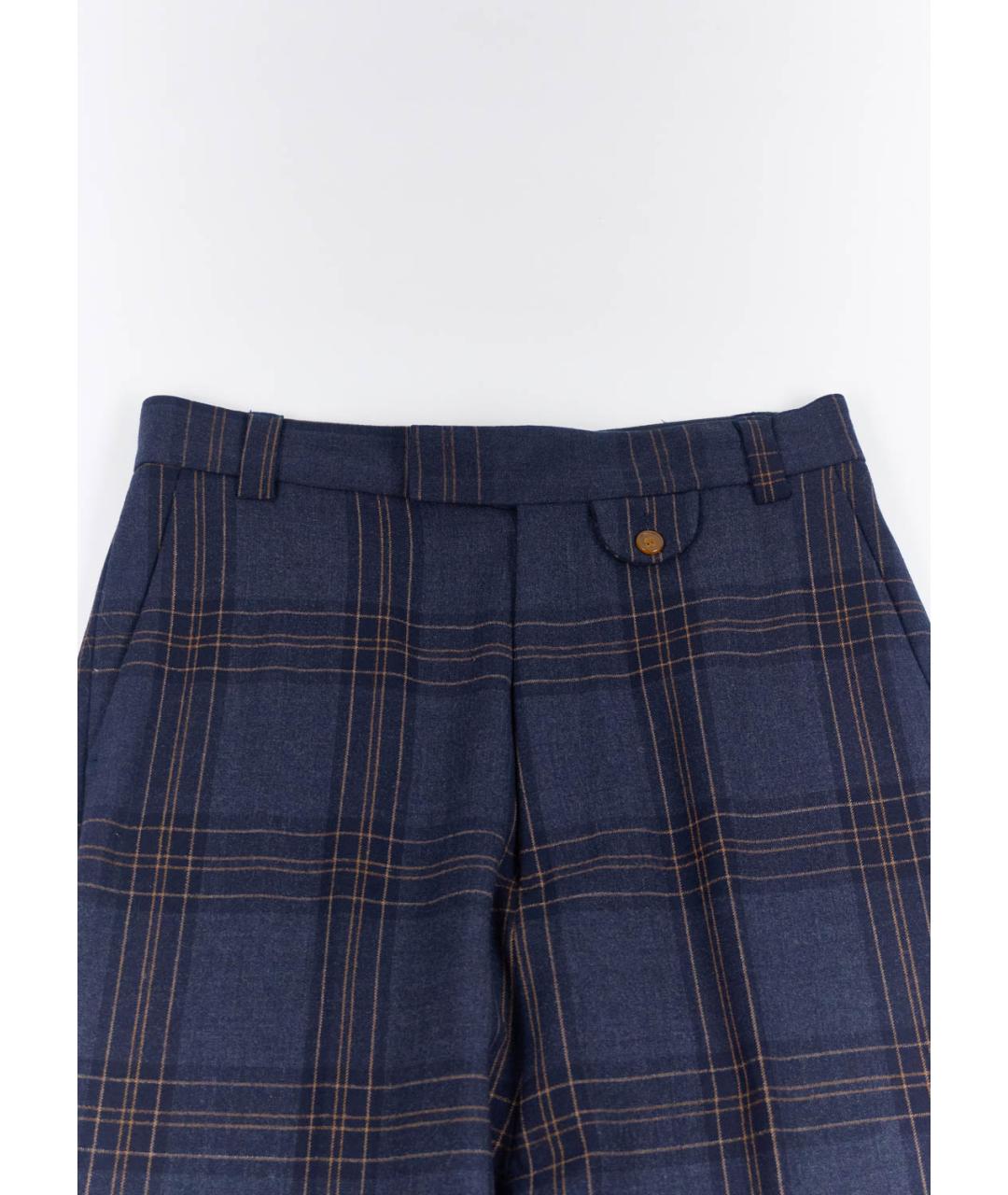 VIVIENNE WESTWOOD Синие шерстяные прямые брюки, фото 3