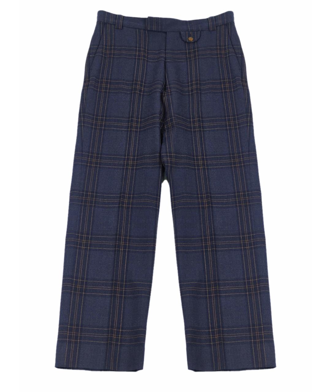 VIVIENNE WESTWOOD Синие шерстяные прямые брюки, фото 1