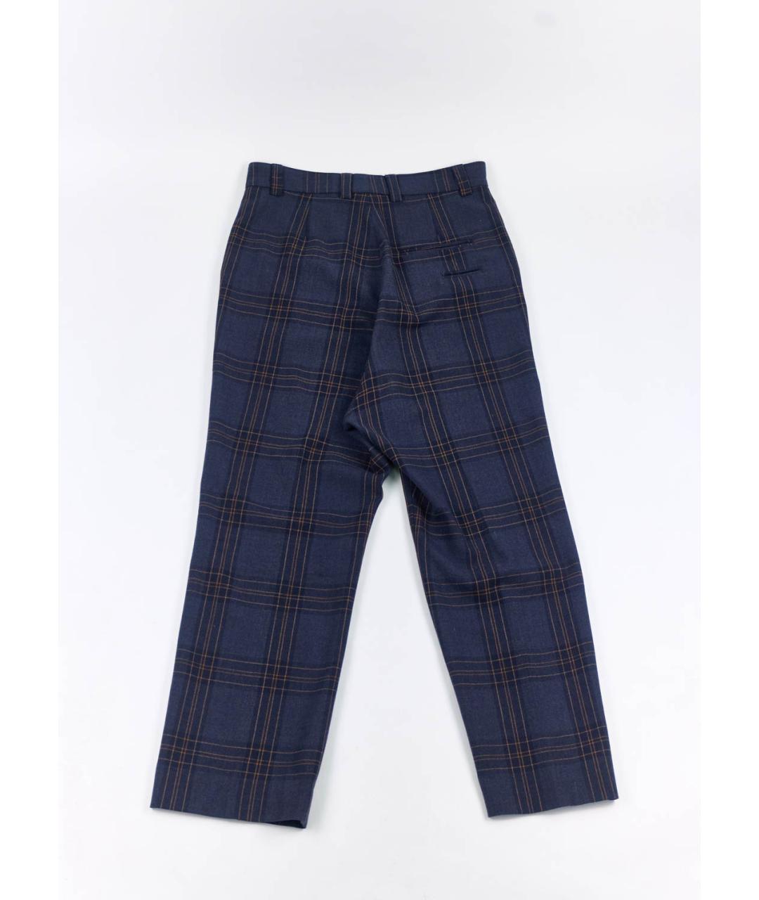 VIVIENNE WESTWOOD Синие шерстяные прямые брюки, фото 5