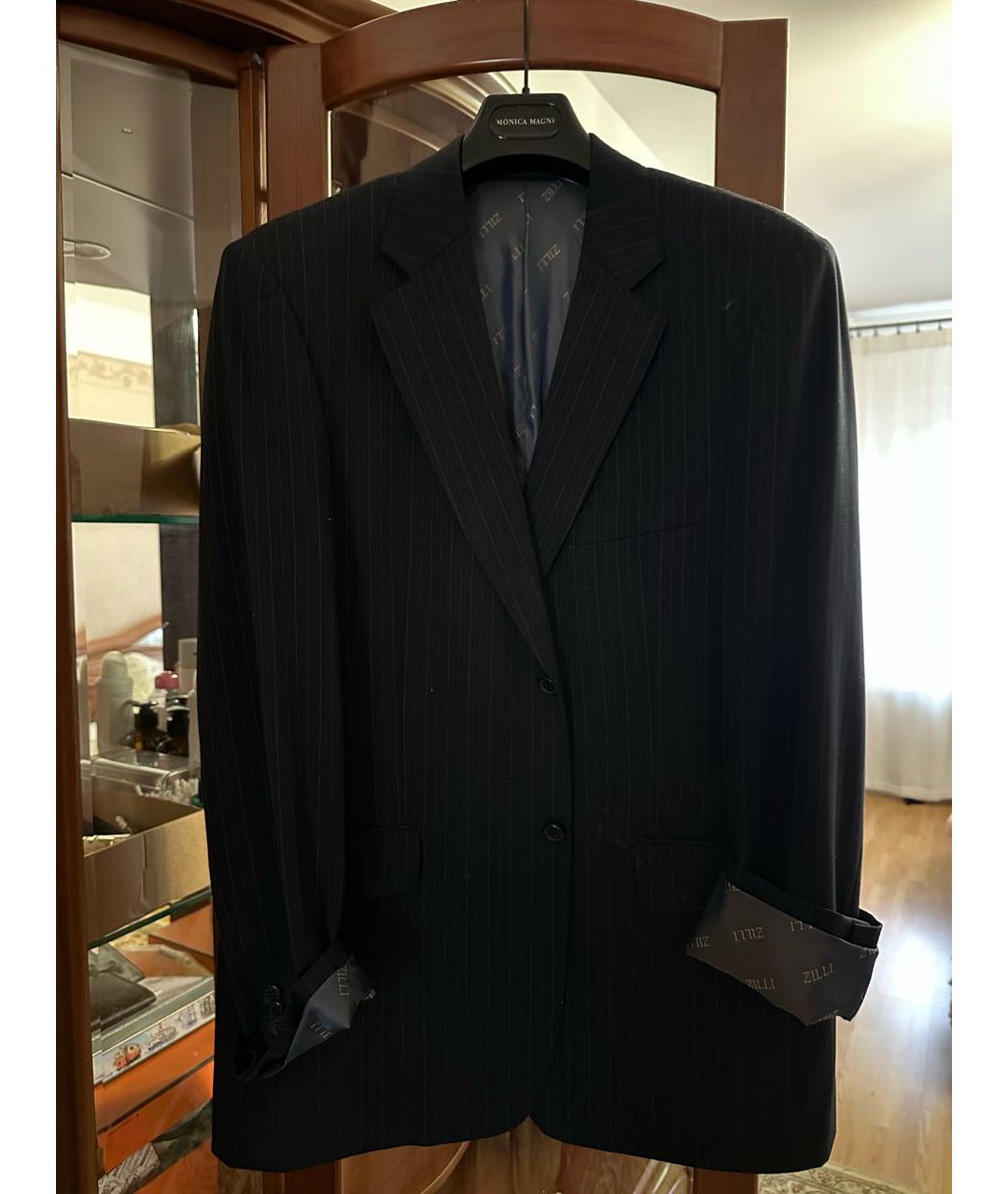 ZILLI Темно-синий шерстяной жакет/пиджак, фото 5