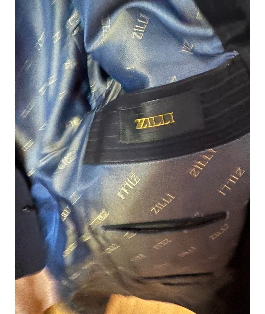 ZILLI Темно-синий шерстяной жакет/пиджак, фото 2