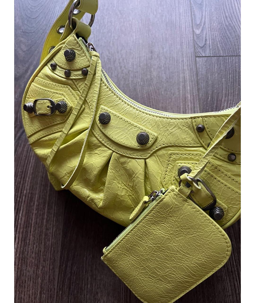 BALENCIAGA Желтая кожаная сумка через плечо, фото 2
