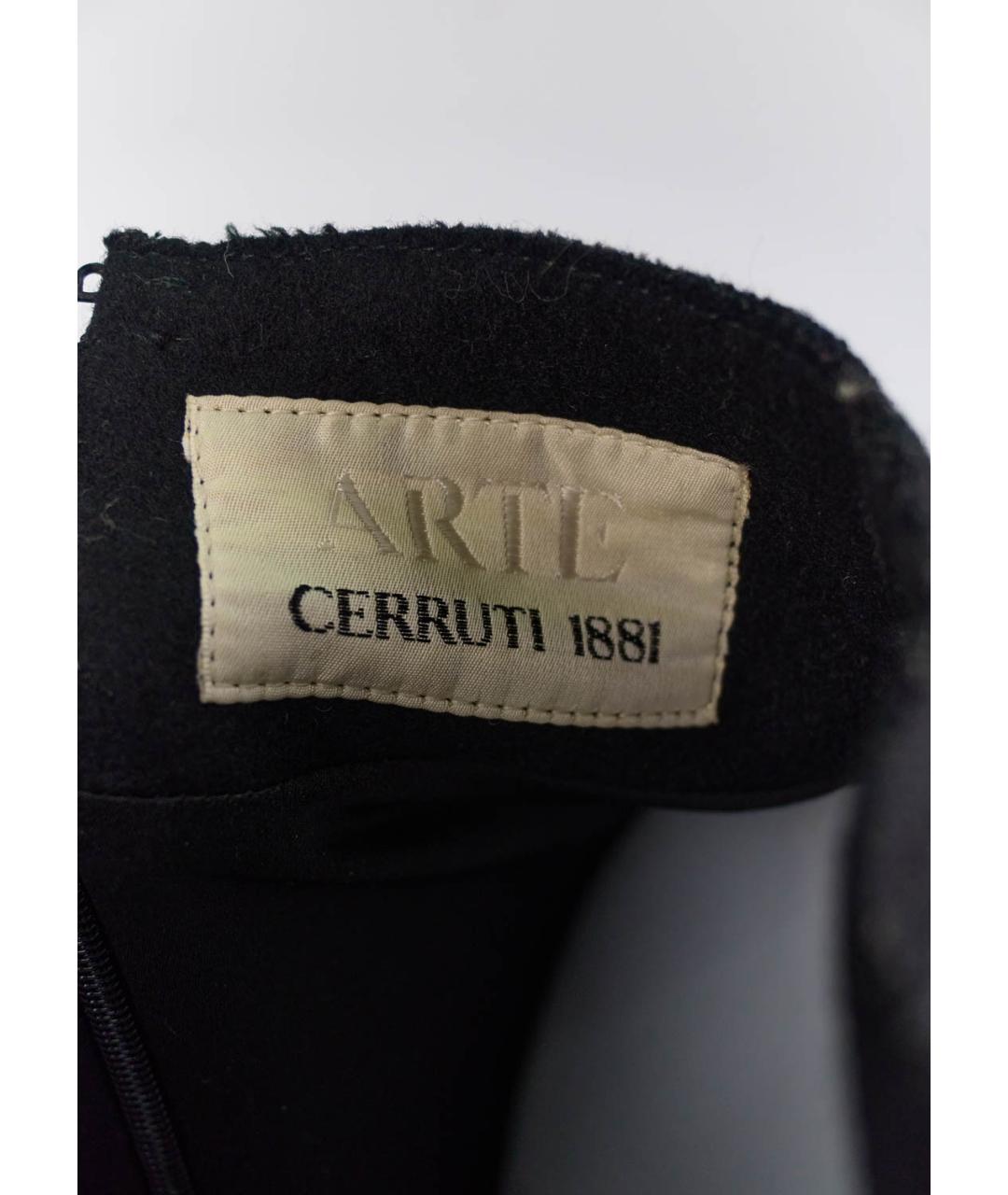 CERRUTI 1881 Черное шерстяное коктейльное платье, фото 5