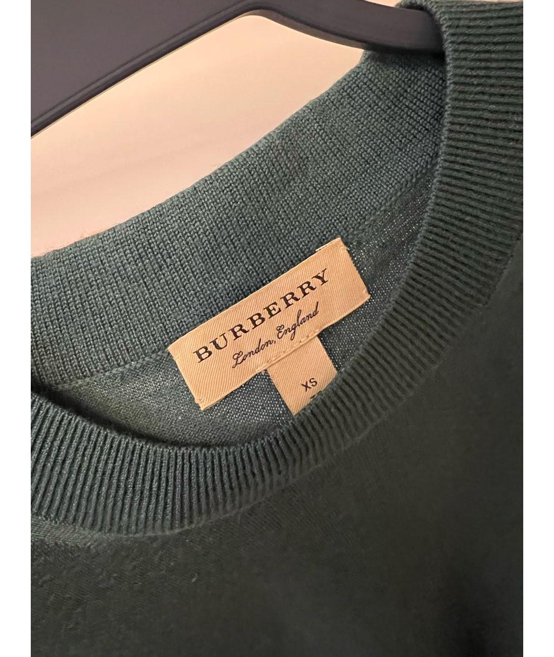 BURBERRY Зеленый шерстяной джемпер / свитер, фото 3