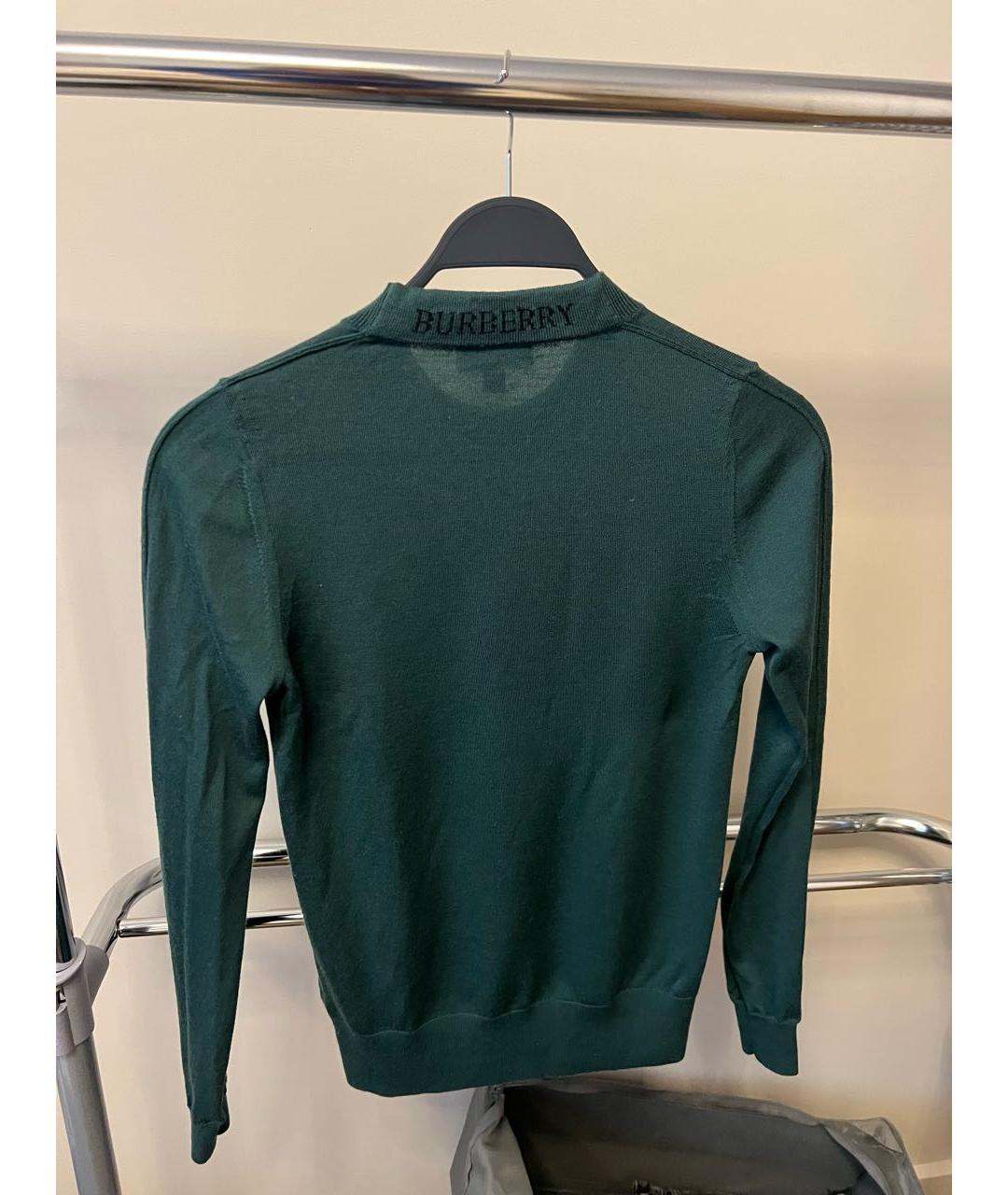 BURBERRY Зеленый шерстяной джемпер / свитер, фото 2