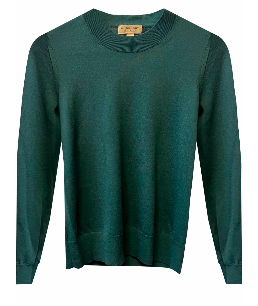 BURBERRY Зеленый шерстяной джемпер / свитер, фото 1