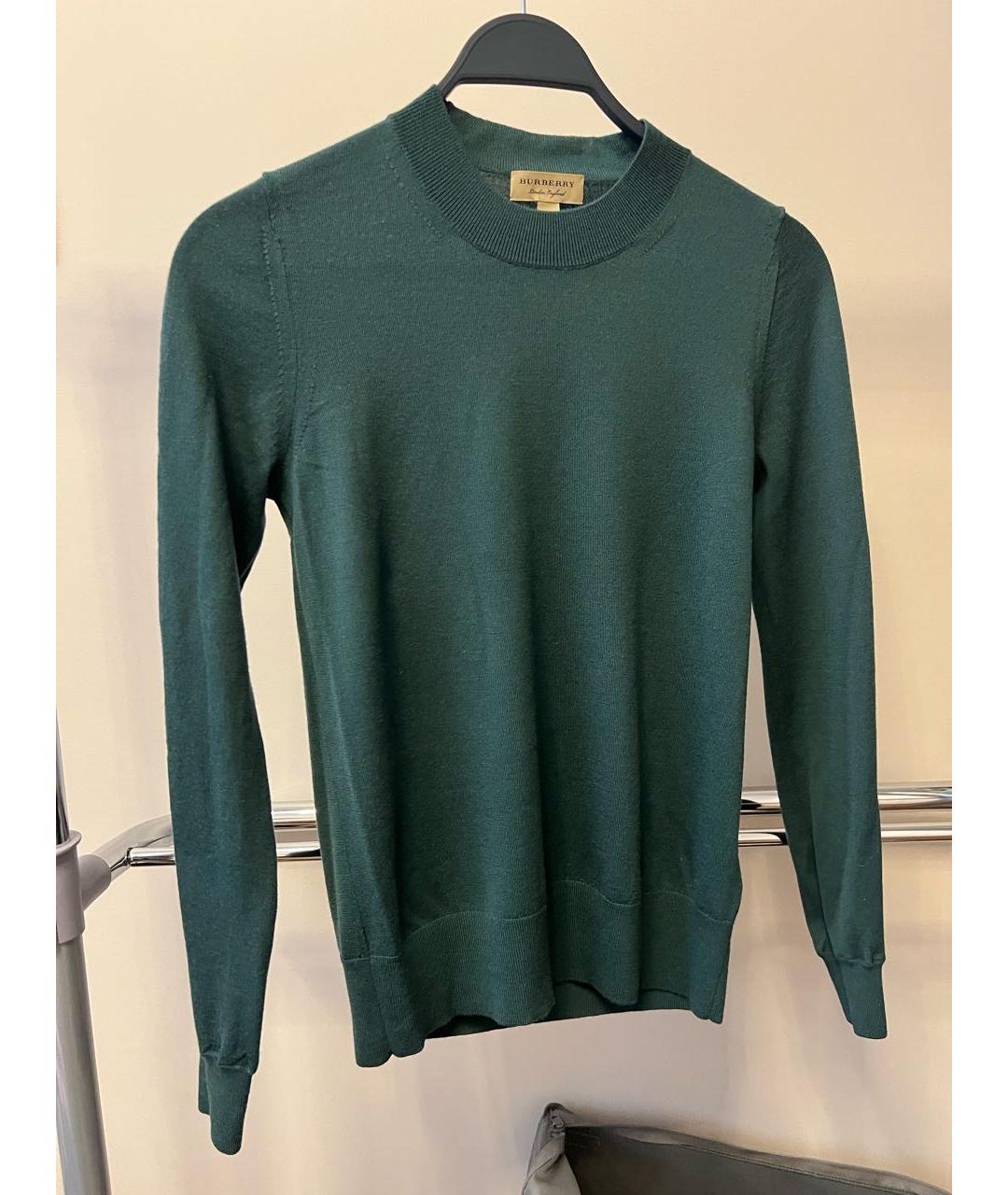 BURBERRY Зеленый шерстяной джемпер / свитер, фото 6