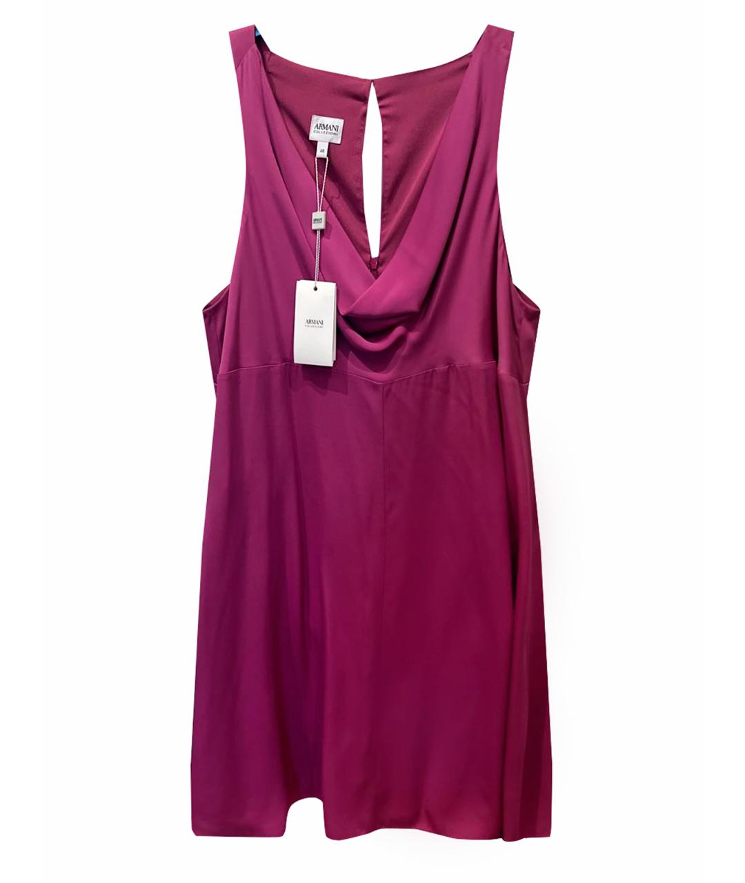 ARMANI COLLEZIONI Фиолетовое шелковое коктейльное платье, фото 1