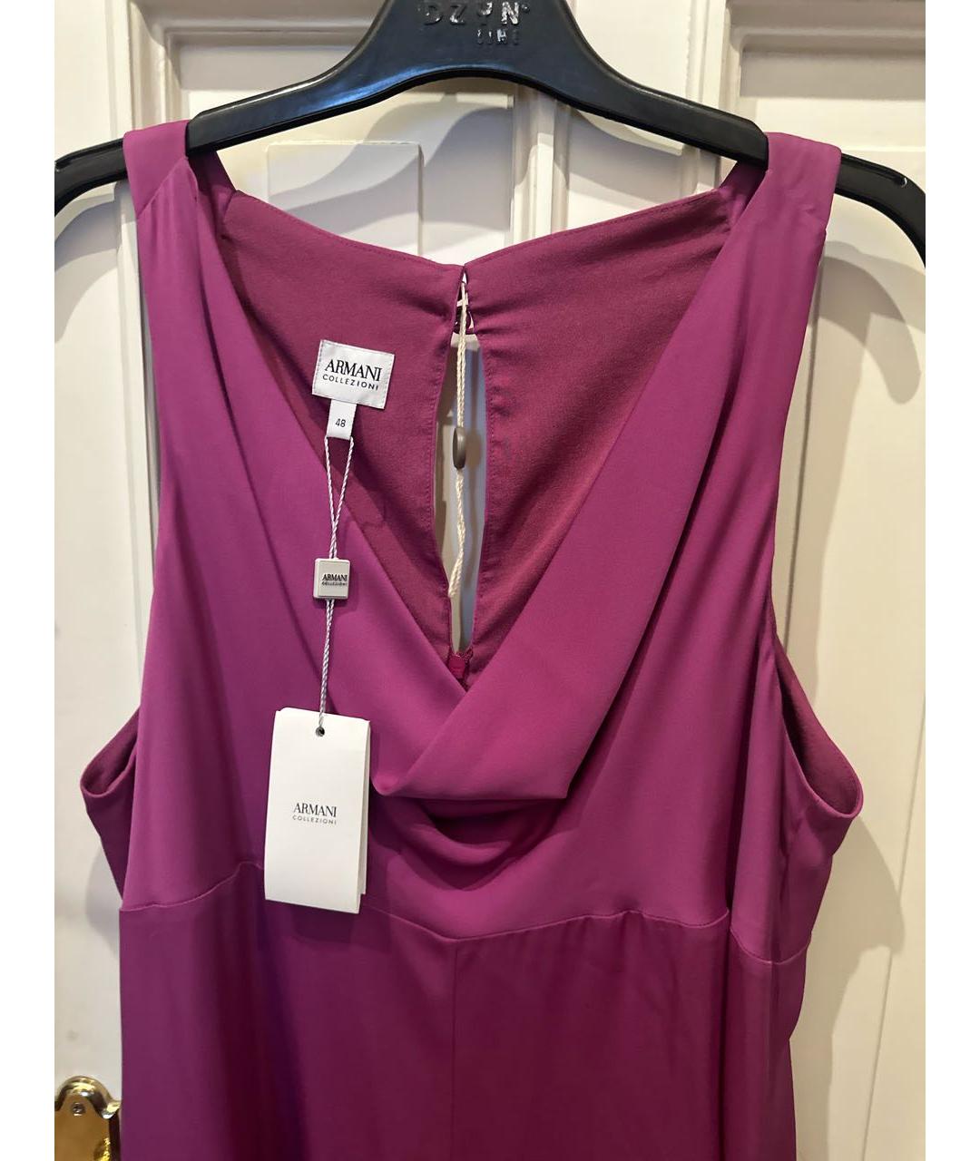 ARMANI COLLEZIONI Фиолетовое шелковое коктейльное платье, фото 4