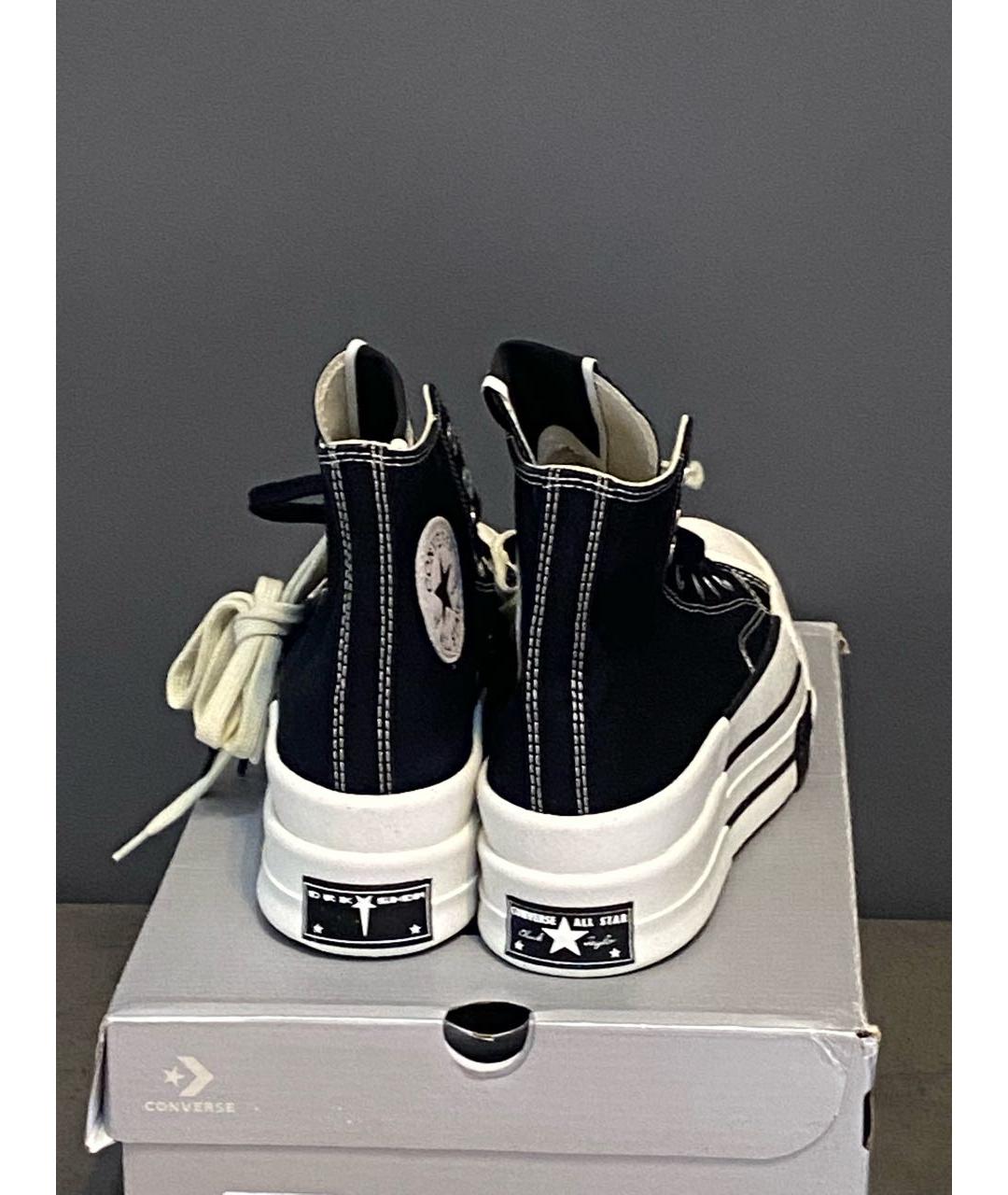 RICK OWENS DRKSHDW Черные текстильные кеды, фото 3
