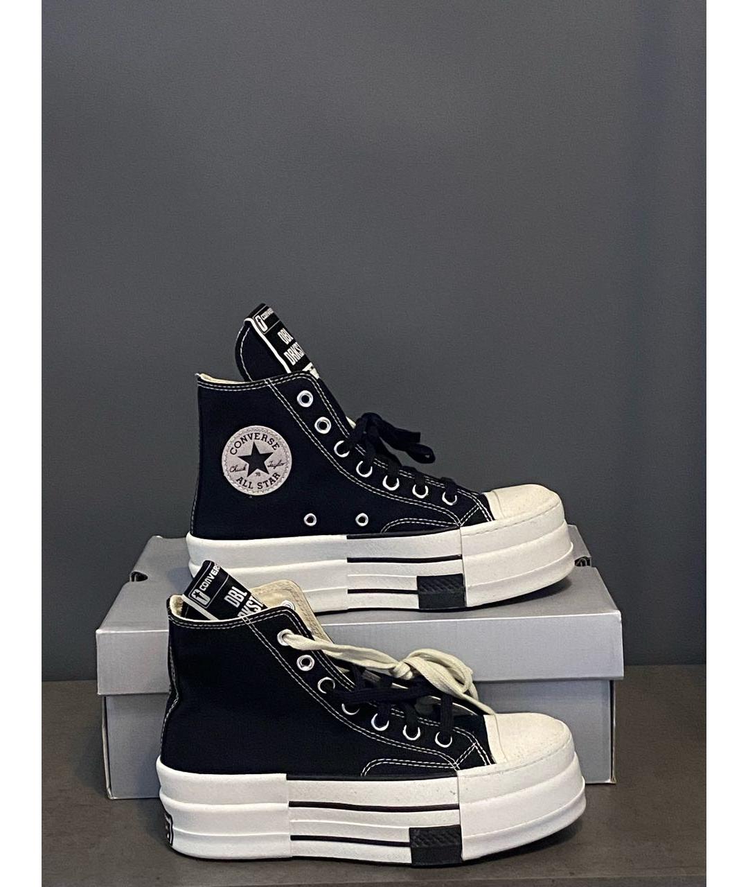 RICK OWENS DRKSHDW Черные текстильные кеды, фото 6