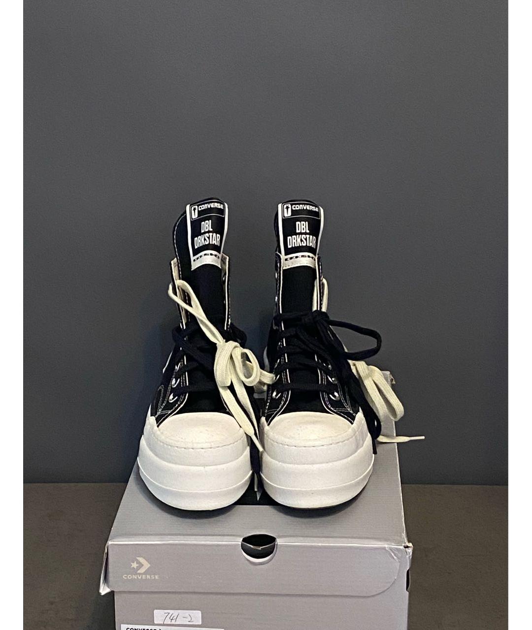 RICK OWENS DRKSHDW Черные текстильные кеды, фото 2
