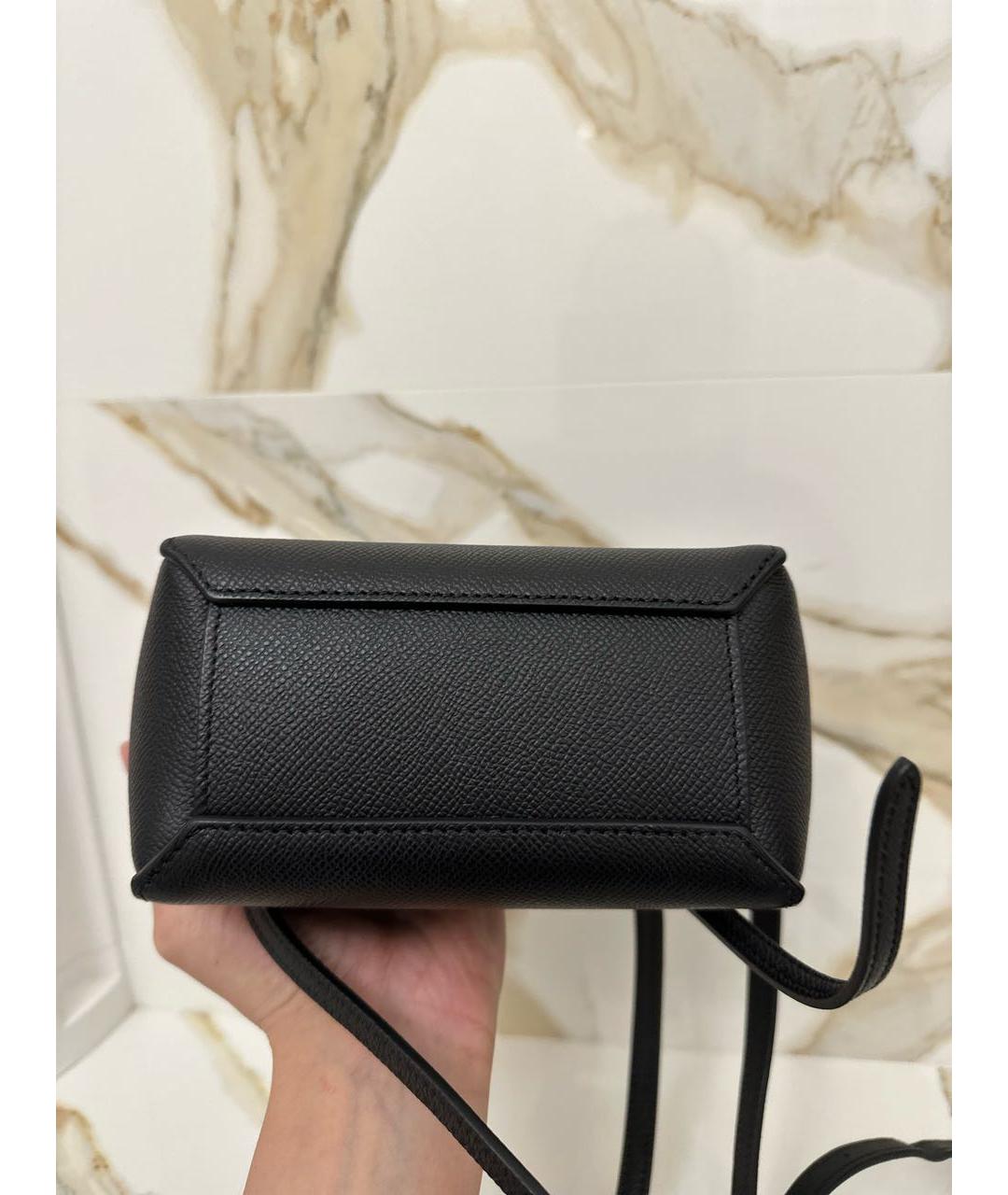 CELINE Черная кожаная сумка с короткими ручками, фото 6