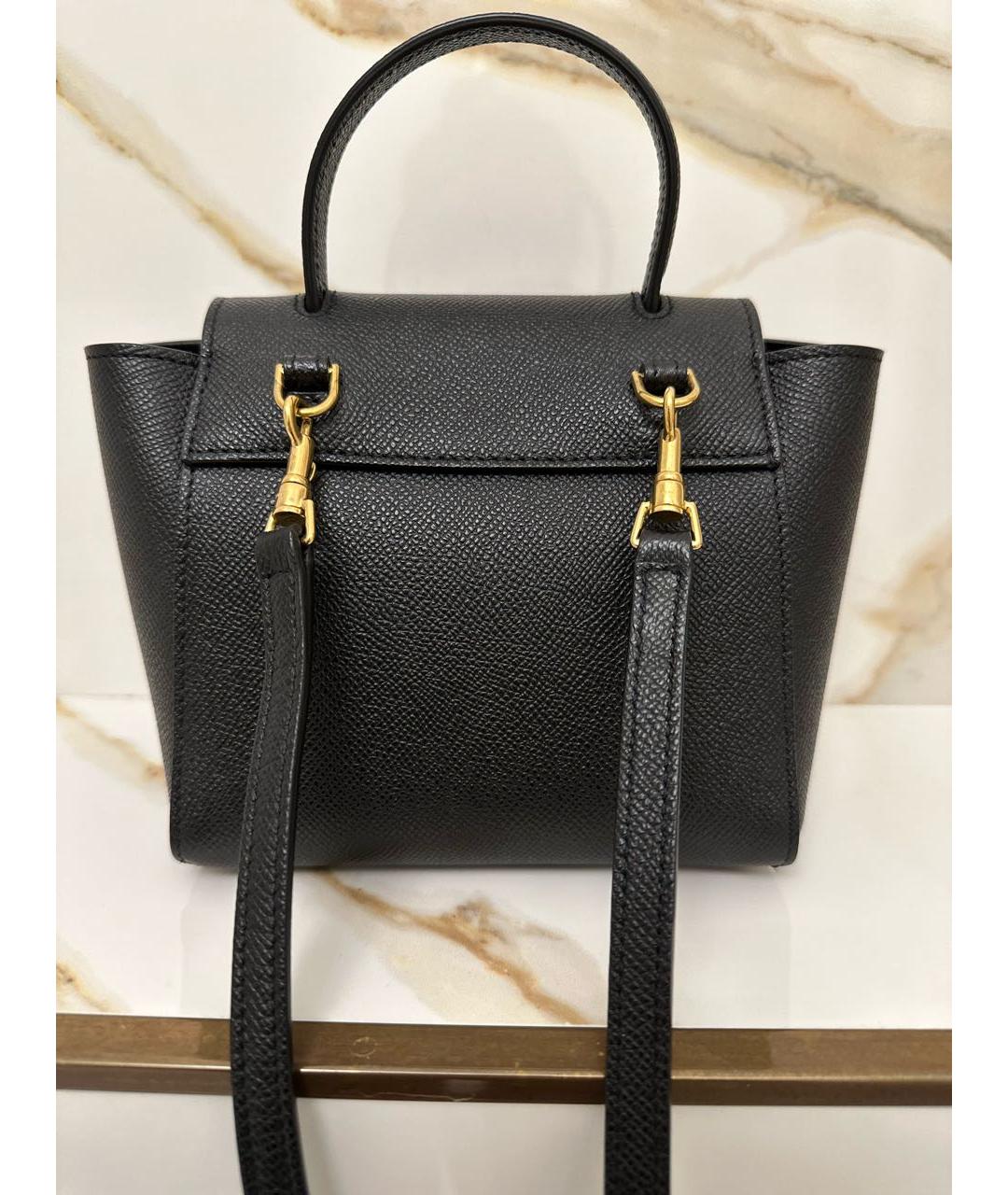 CELINE Черная кожаная сумка с короткими ручками, фото 3