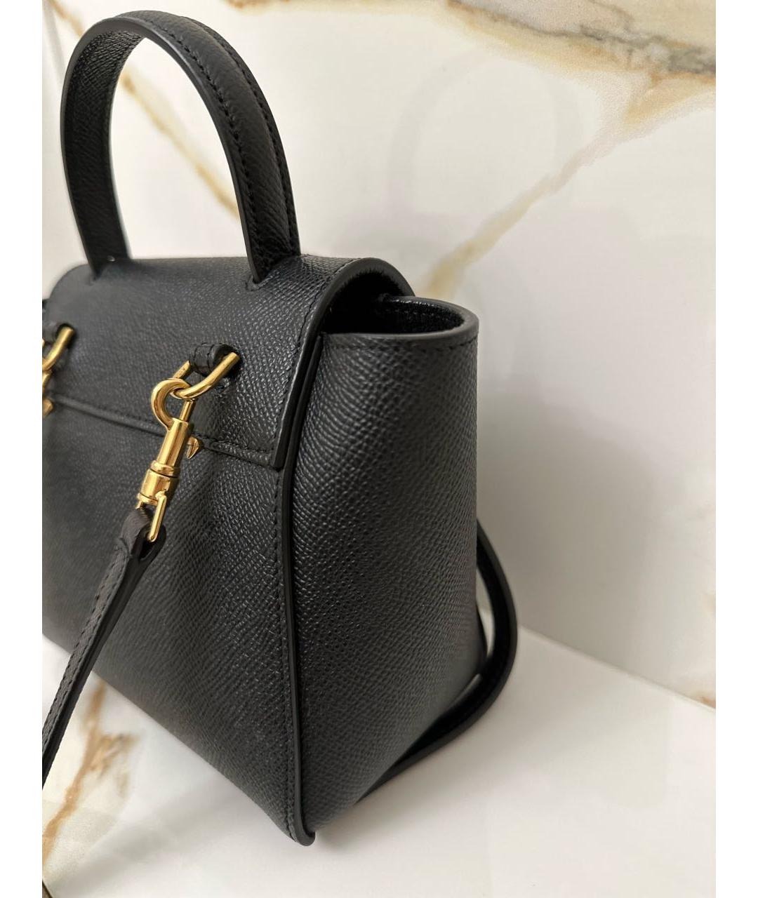 CELINE Черная кожаная сумка с короткими ручками, фото 2