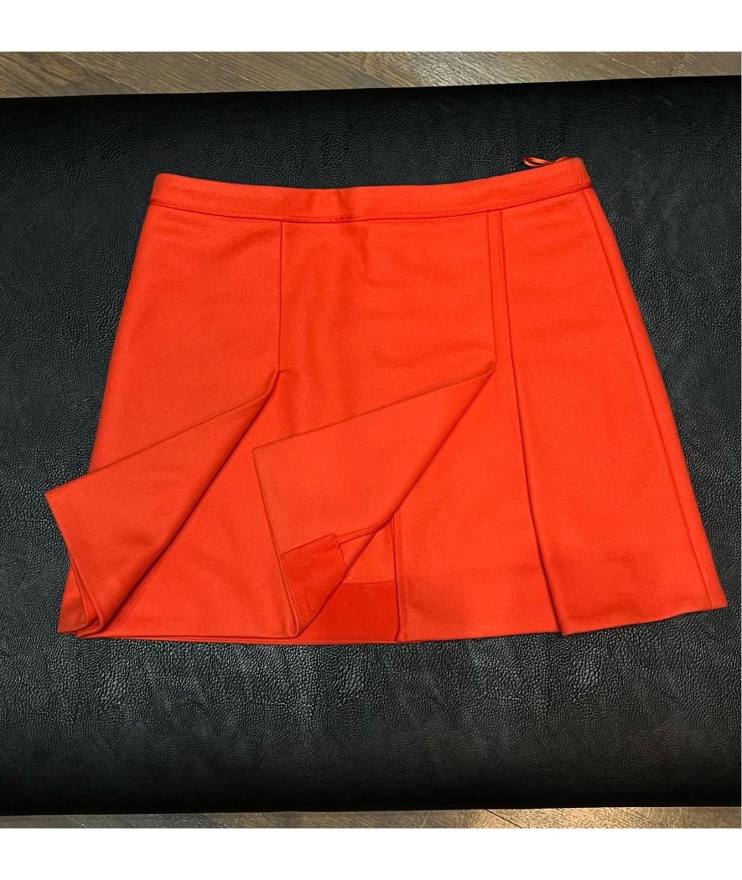 STELLA MCCARTNEY Оранжевая шерстяная юбка мини, фото 4