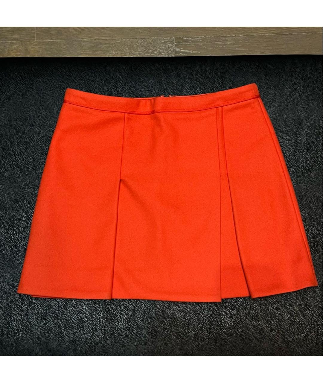 STELLA MCCARTNEY Оранжевая шерстяная юбка мини, фото 2