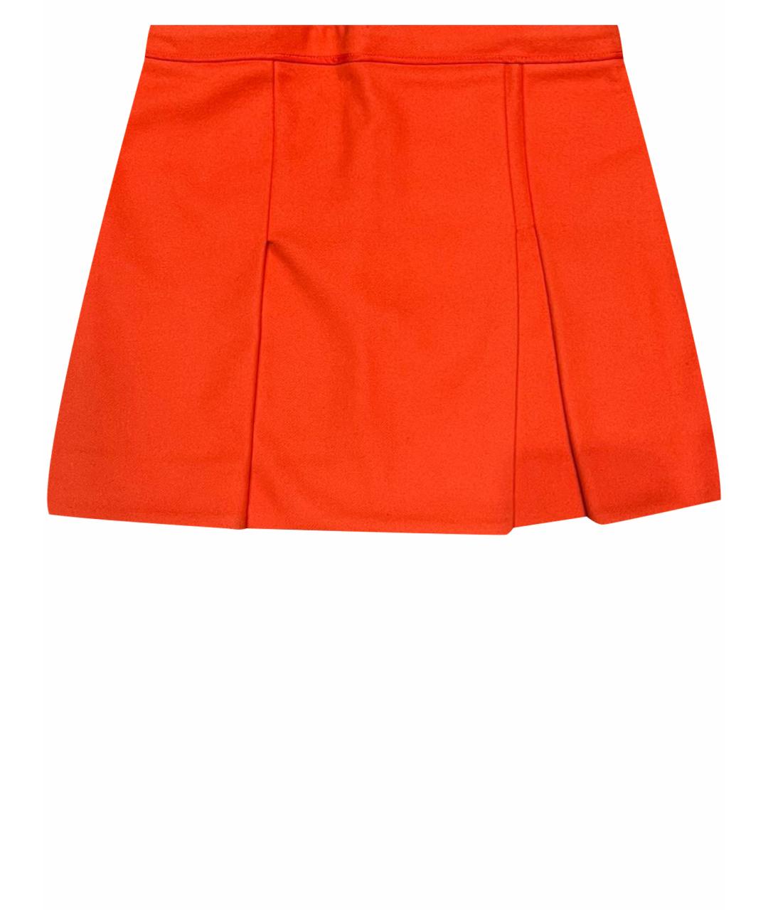 STELLA MCCARTNEY Оранжевая шерстяная юбка мини, фото 1
