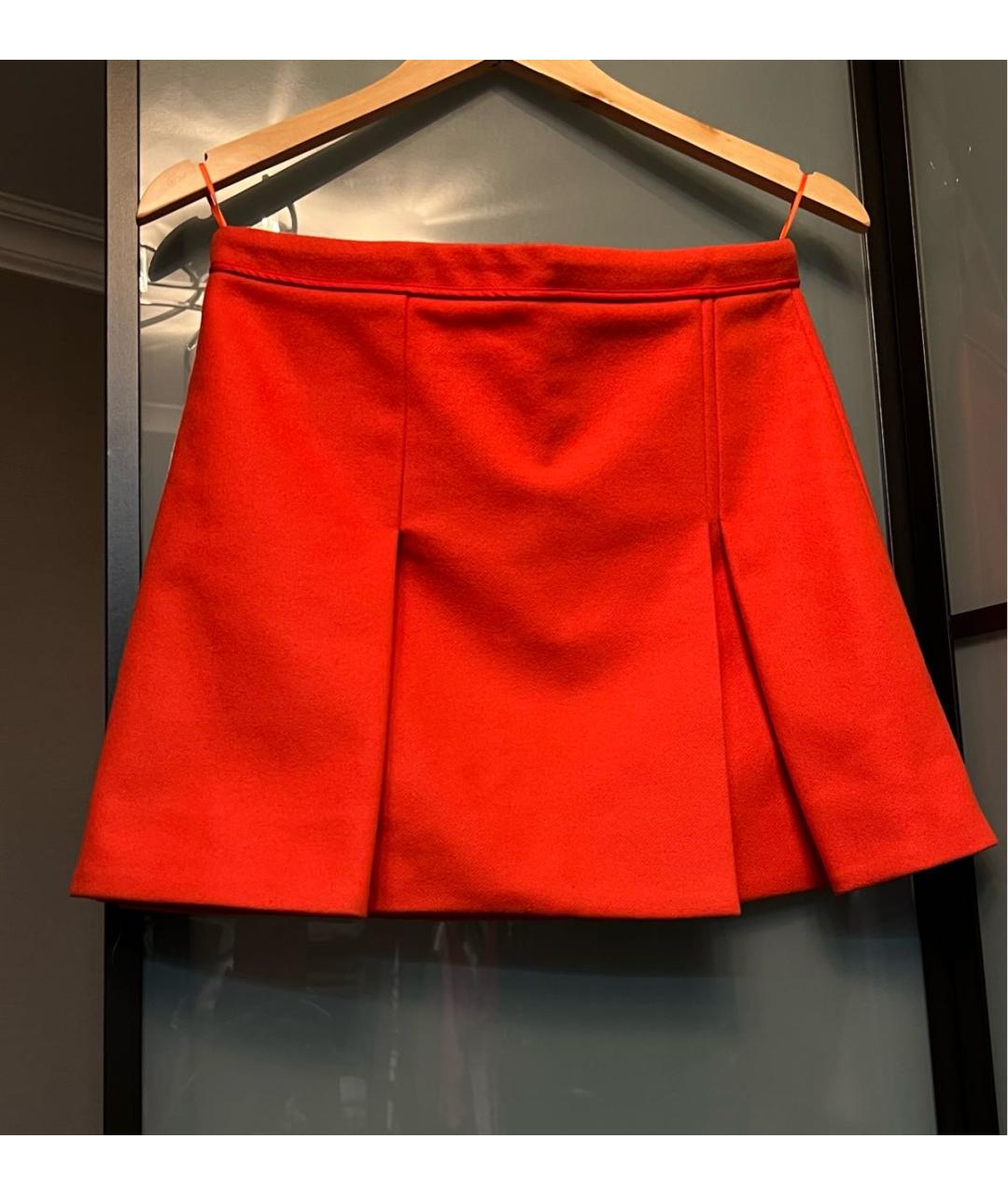 STELLA MCCARTNEY Оранжевая шерстяная юбка мини, фото 6