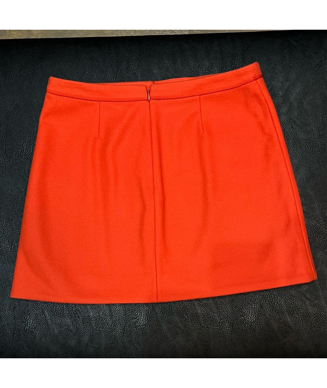 STELLA MCCARTNEY Оранжевая шерстяная юбка мини, фото 3