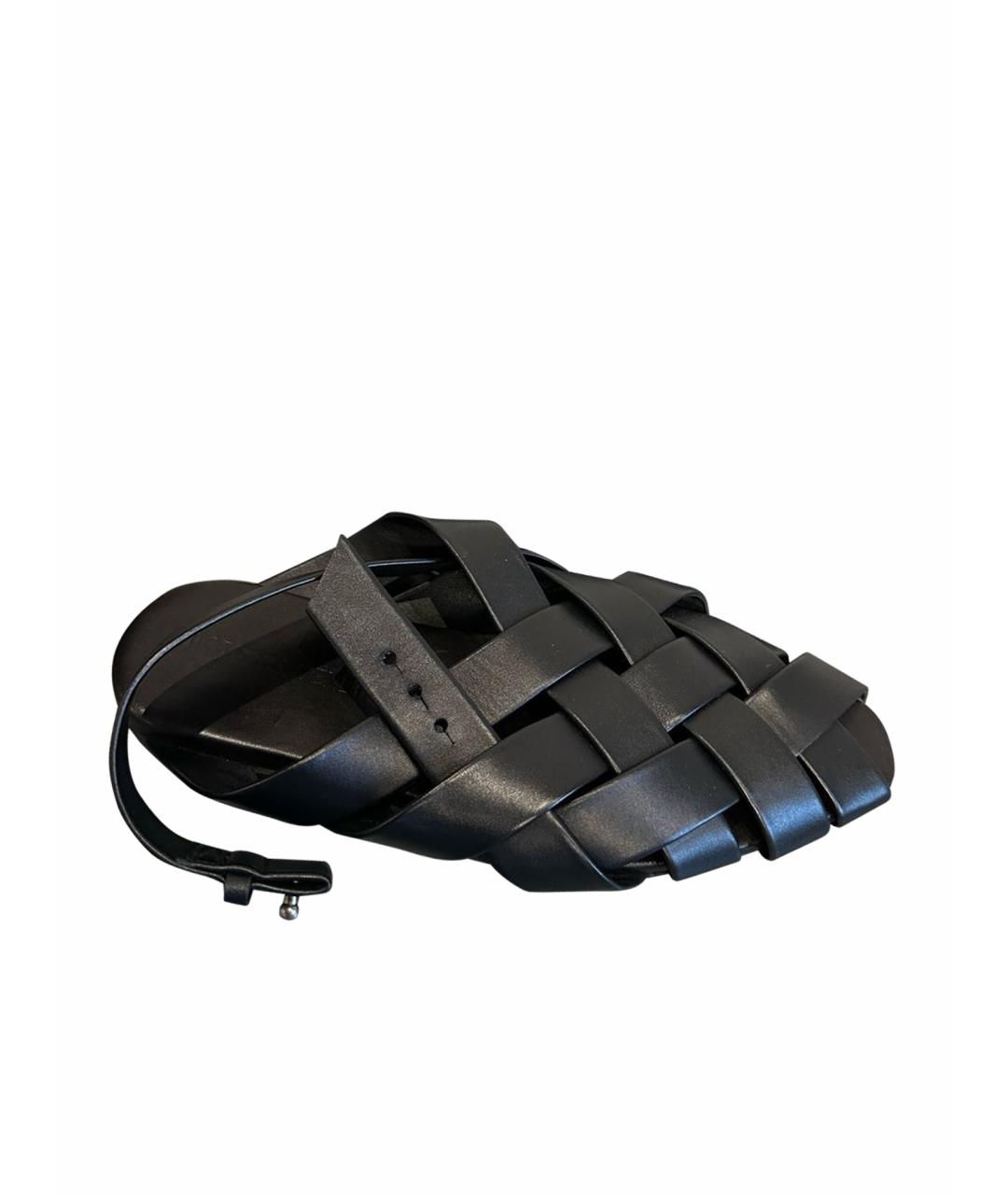 BOTTEGA VENETA Черные кожаные сандалии, фото 1