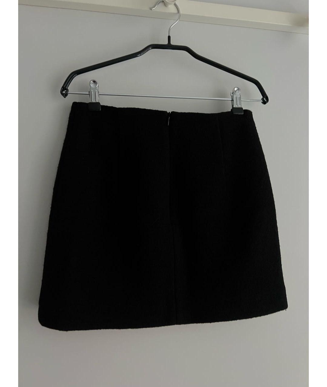 12 STOREEZ Черная шерстяная юбка мини, фото 8
