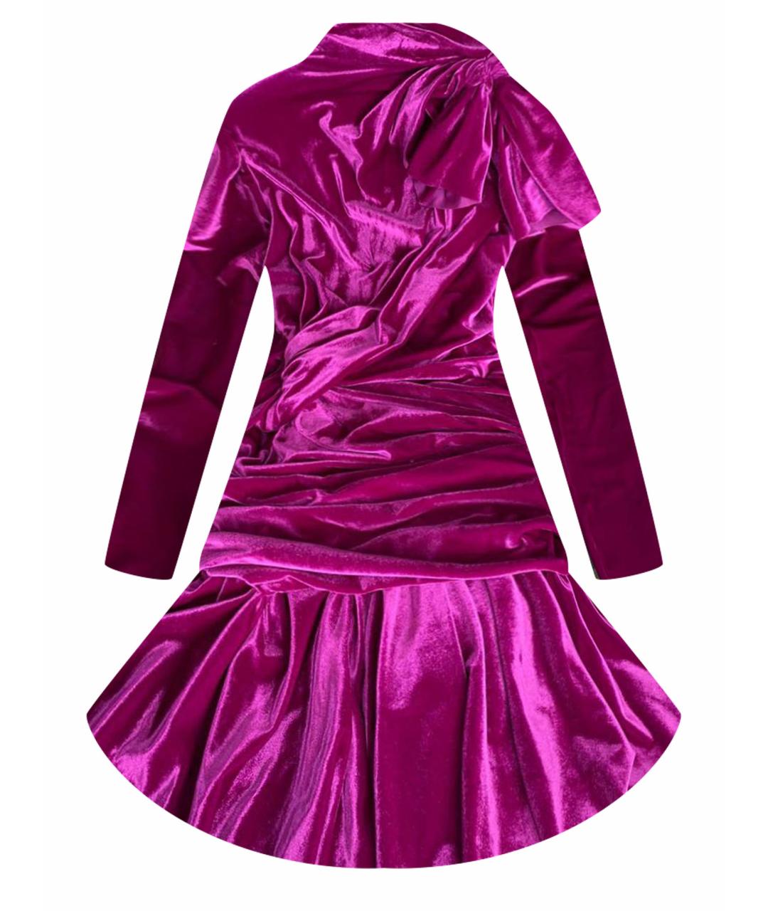 BALENCIAGA Фуксия полиамидовое коктейльное платье, фото 1