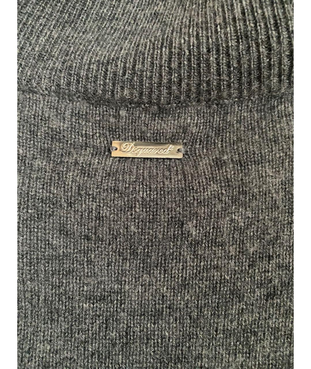 DSQUARED2 Серый шерстяной джемпер / свитер, фото 2
