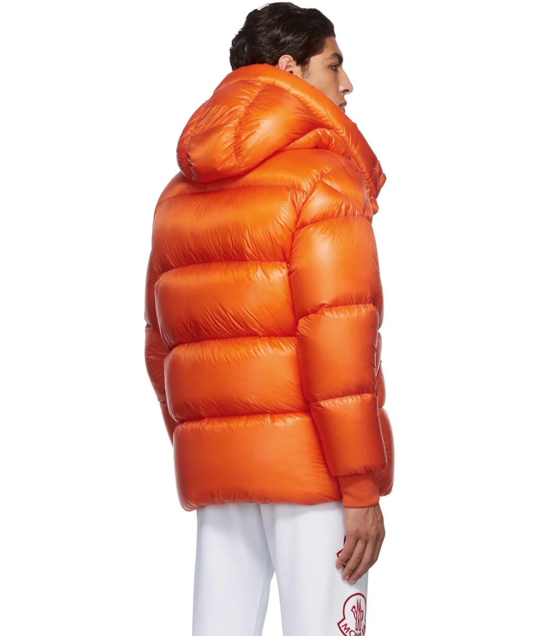 MONCLER Оранжевый полиамидовый пуховик, фото 7