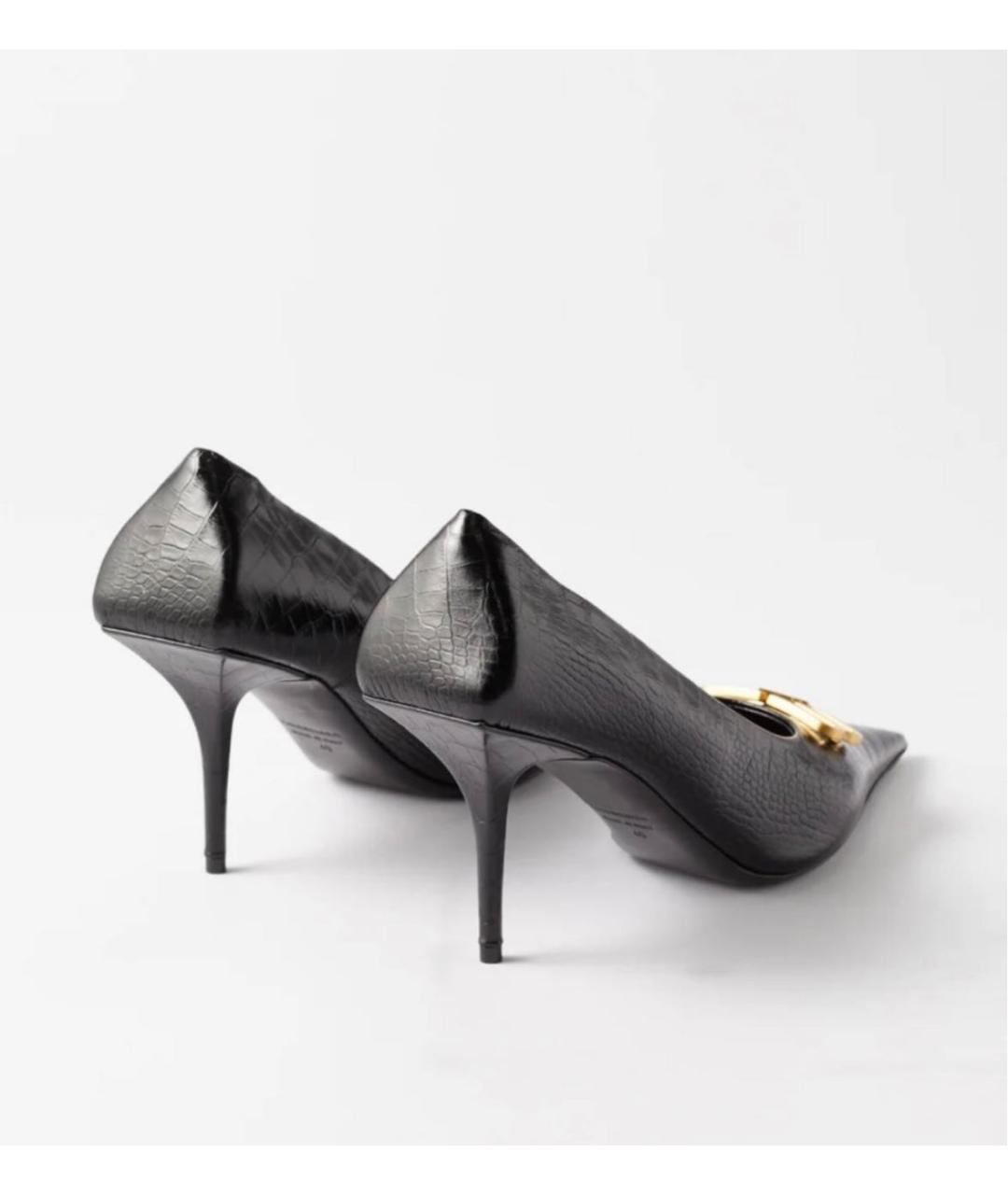 BALENCIAGA Черные кожаные туфли, фото 3