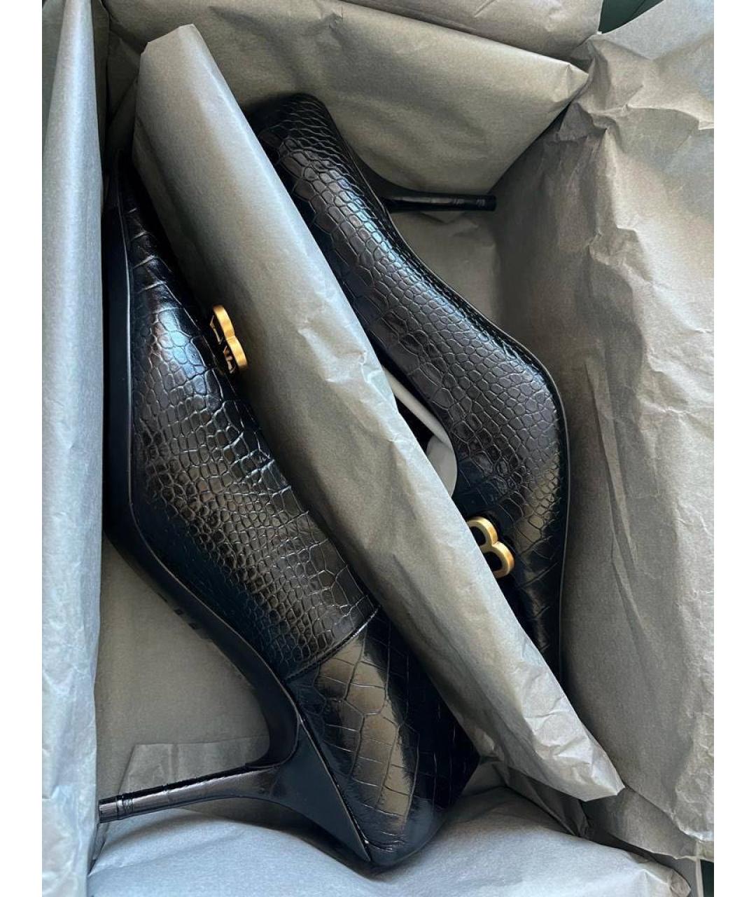 BALENCIAGA Черные кожаные туфли, фото 7