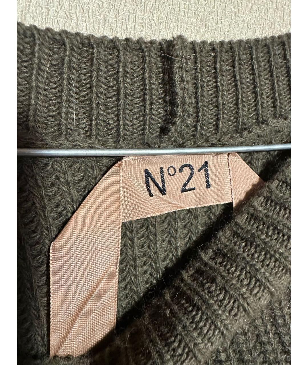 NO. 21 Хаки шерстяной джемпер / свитер, фото 3