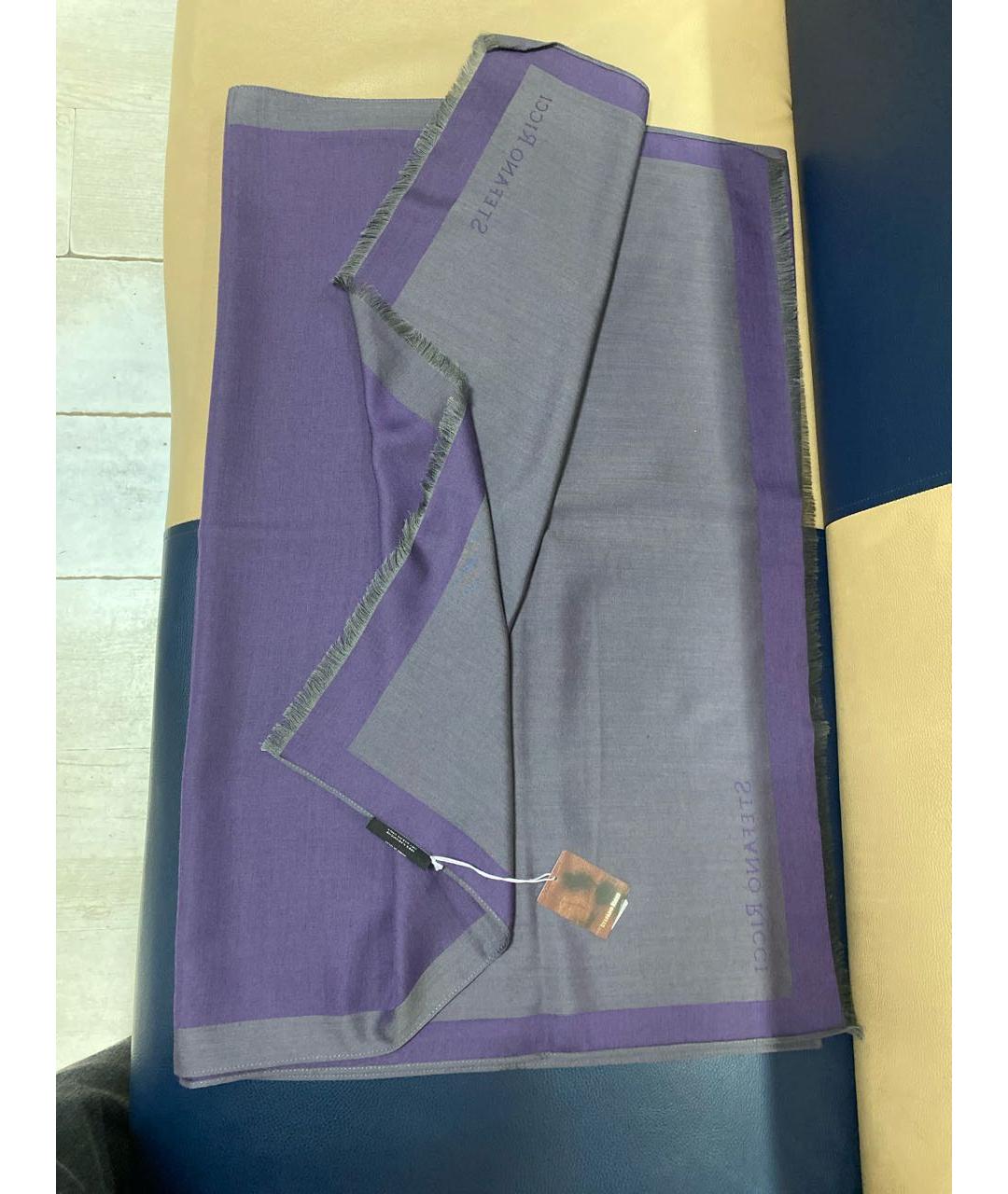 STEFANO RICCI Фиолетовый кашемировый шарф, фото 3