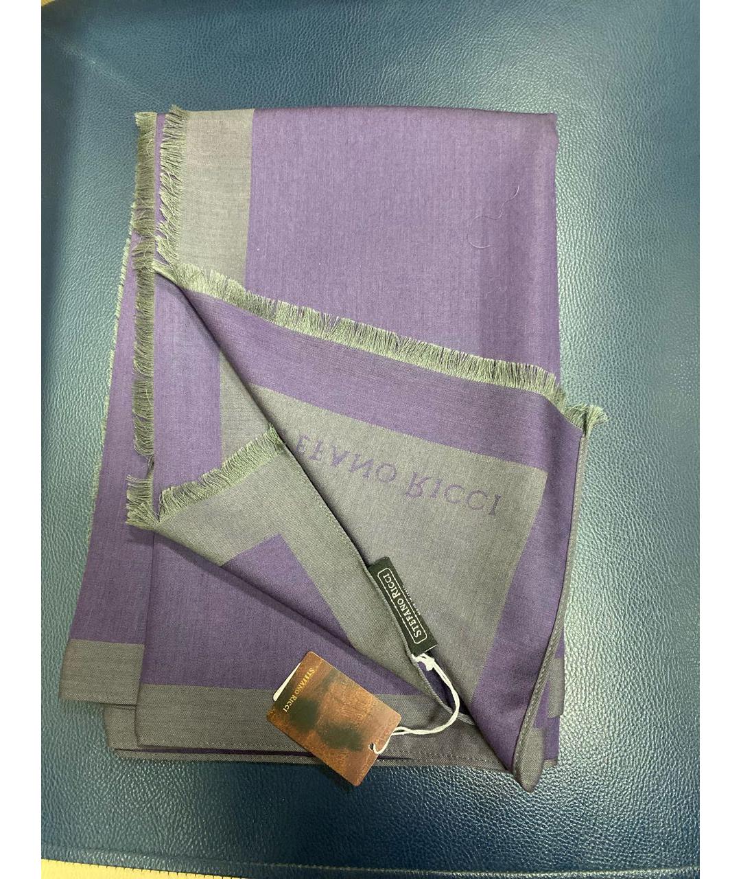 STEFANO RICCI Фиолетовый кашемировый шарф, фото 5