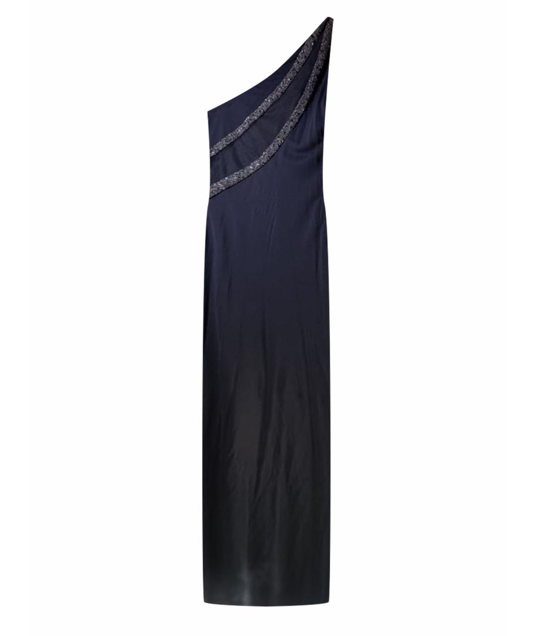 ROBERTO CAVALLI Темно-синее вискозное вечернее платье, фото 1