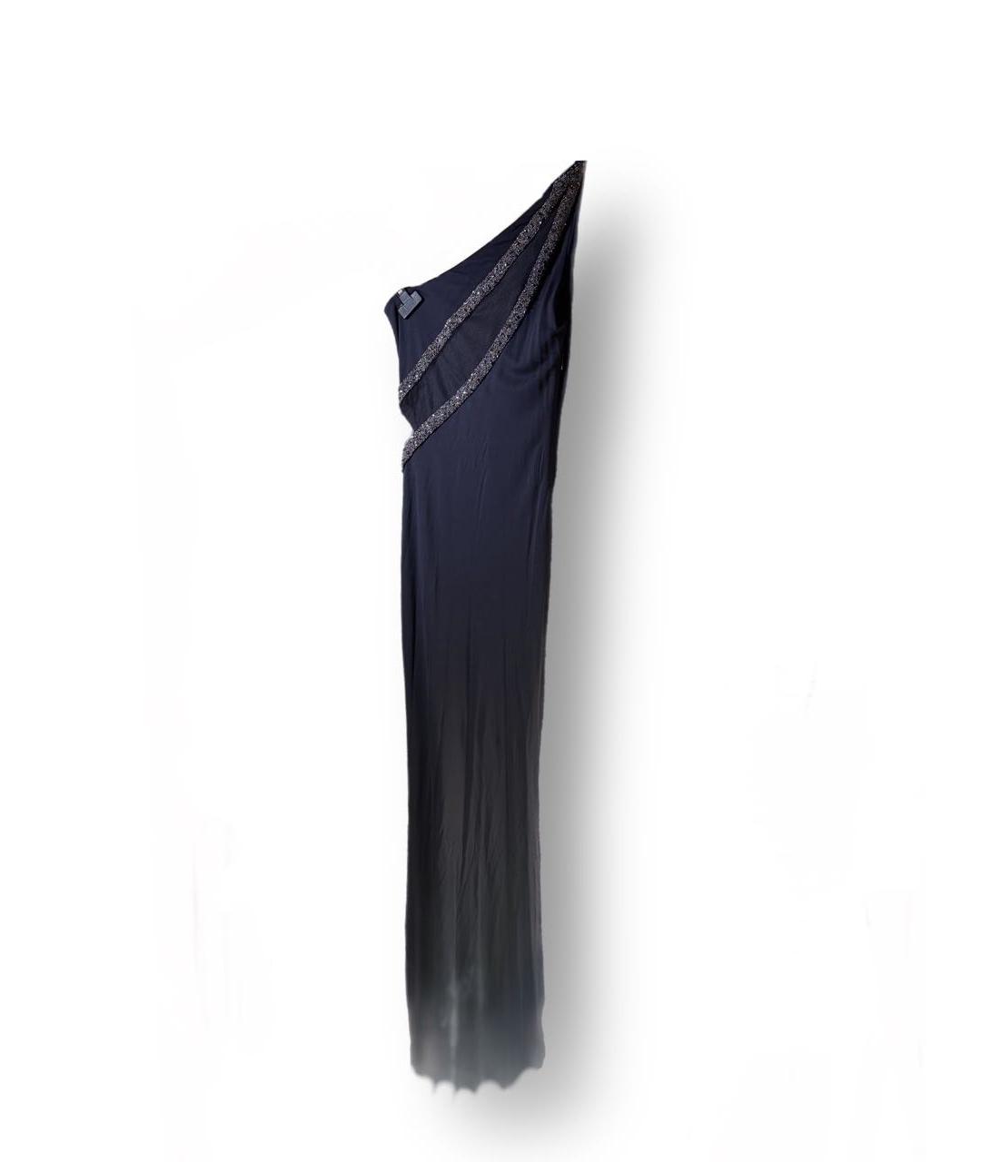 ROBERTO CAVALLI Темно-синее вискозное вечернее платье, фото 6