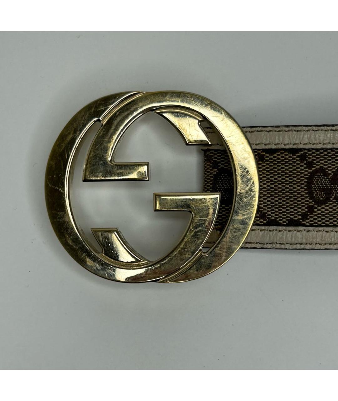 GUCCI Бежевый пелетеный ремень, фото 2