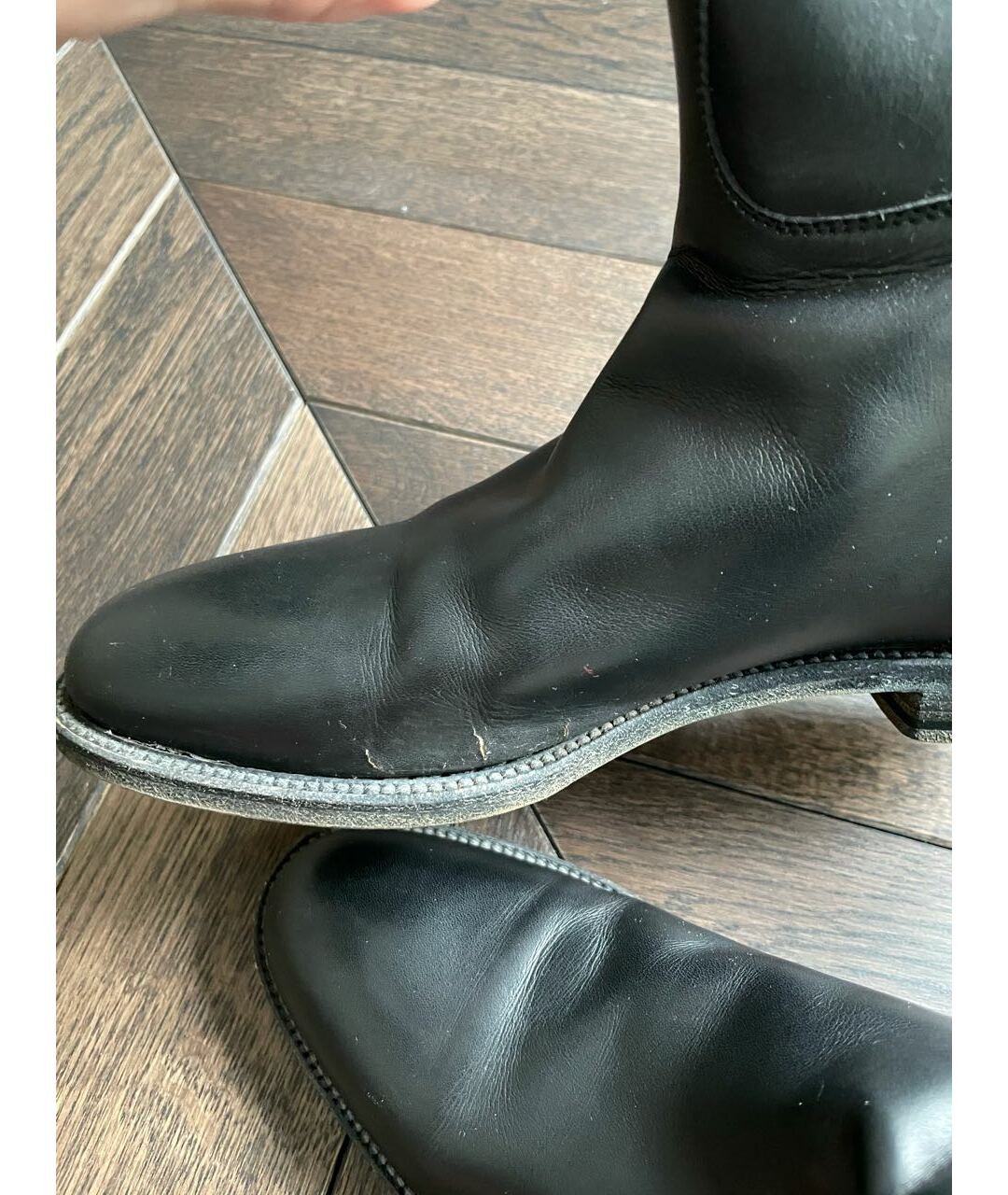 HERMES PRE-OWNED Черные кожаные сапоги, фото 8