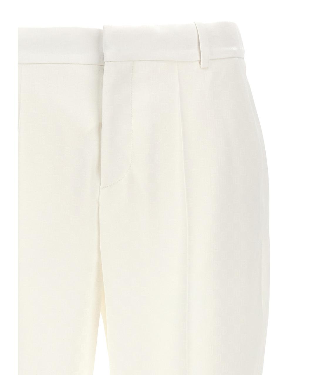 BALMAIN Белые ацетатные классические брюки, фото 3