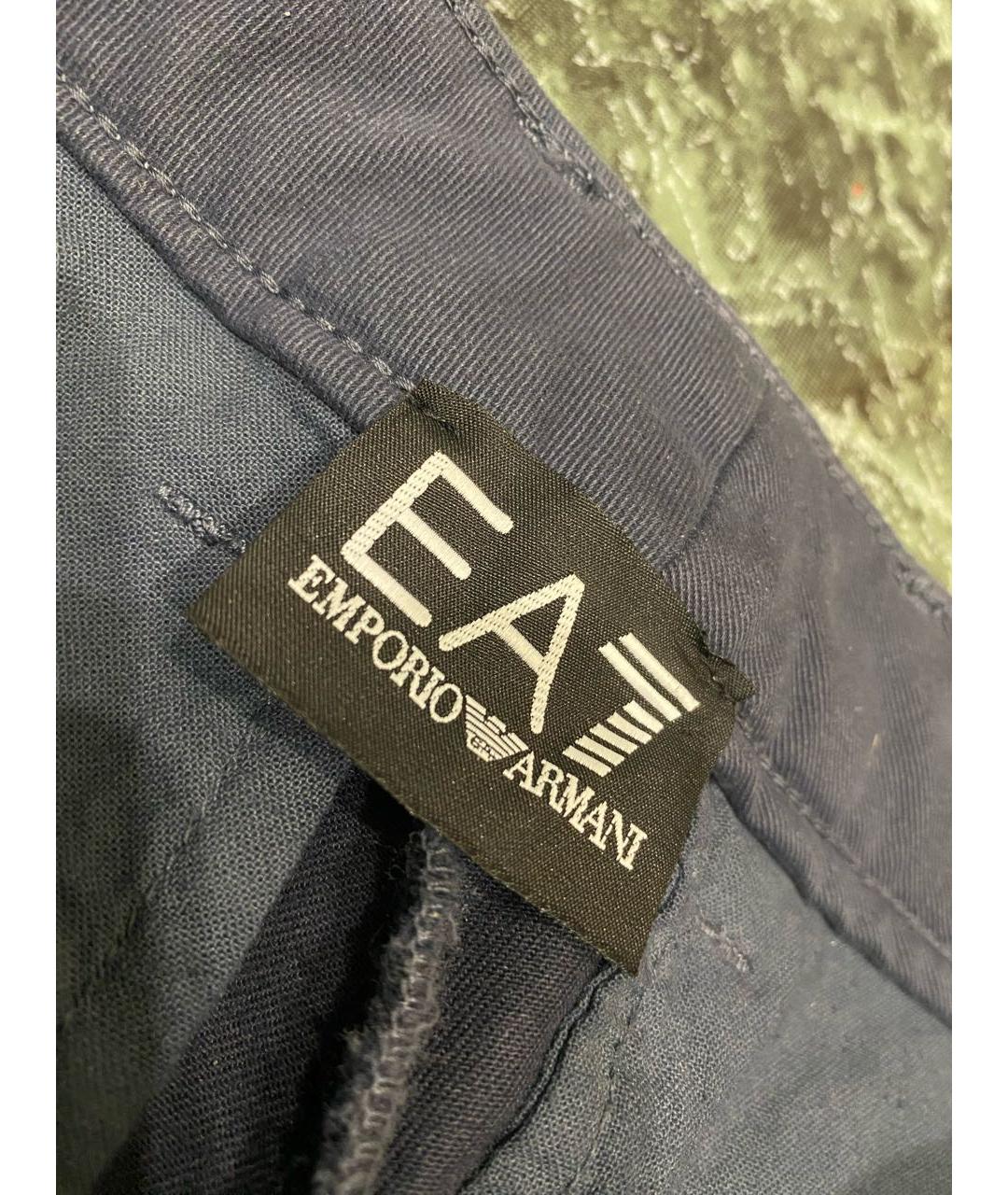EA7 Хлопковые прямые брюки, фото 4