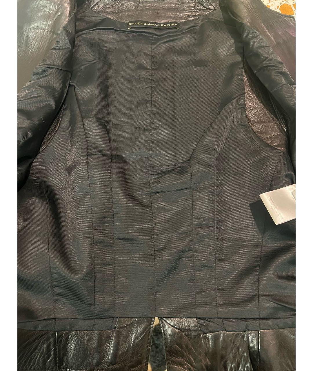 BALENCIAGA Черный кожаный жакет/пиджак, фото 7