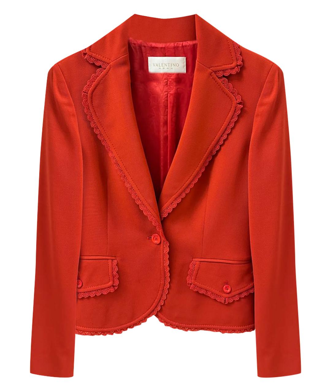 VALENTINO Красный шерстяной жакет/пиджак, фото 1