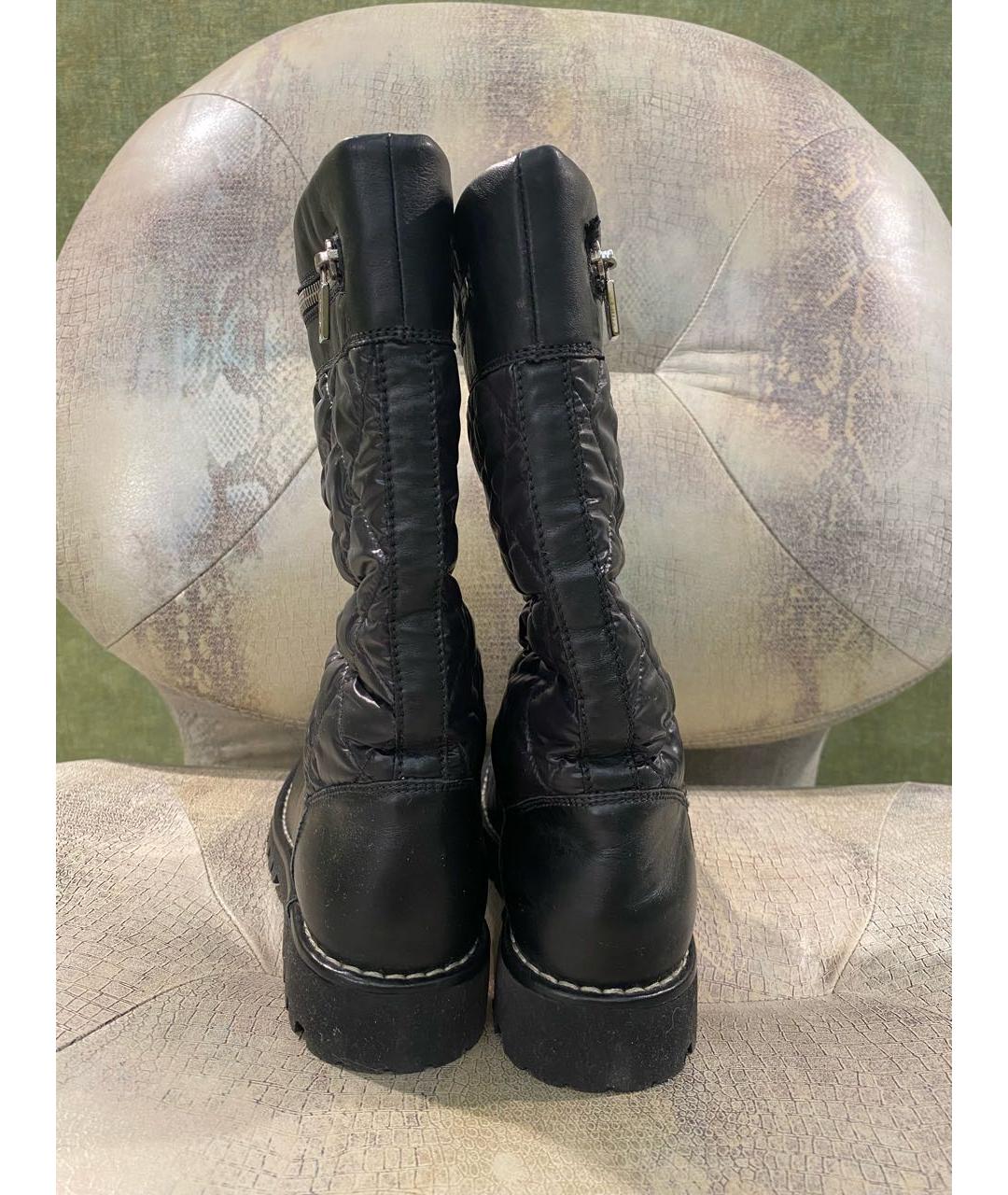 CHANEL PRE-OWNED Черные кожаные сапоги, фото 8