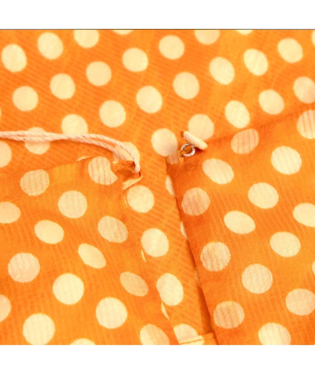 PAUL & JOE Оранжевое шелковое платье, фото 5